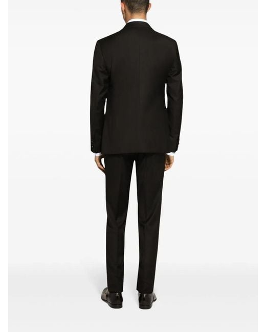 Dolce & Gabbana Black Single-Breasted Pleated Tailored Suit