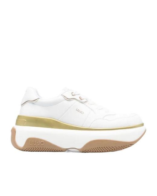 Liu Jo White Platform Lace-Up Sneakers