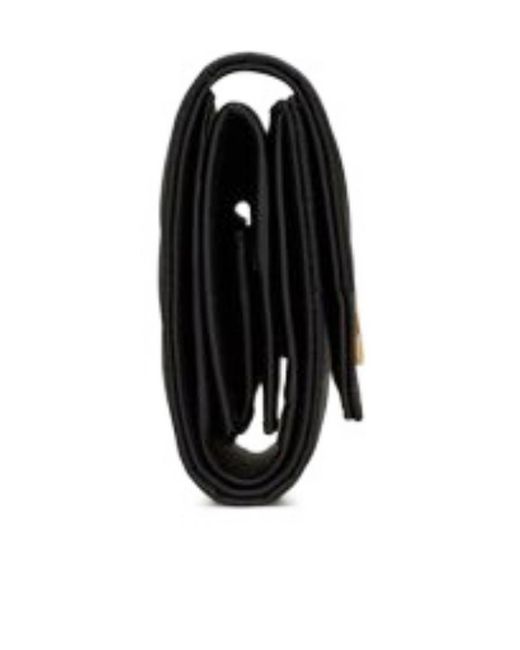 Saint Laurent Black Cassandre Matelassé Multi-Folded Wallet