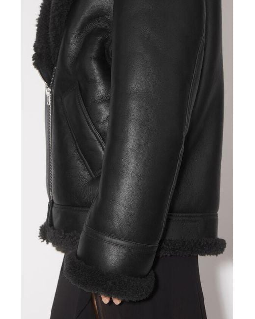 Acne Black Drop Shoulder Biker Jacket