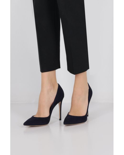 Gianvito Rossi Blue Pointed Suede Pumps