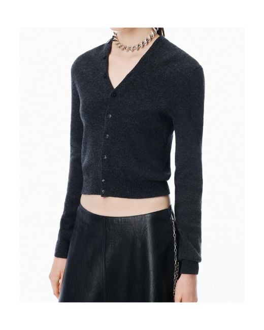 Alexander Wang Black Button-Up Knit Cardigan