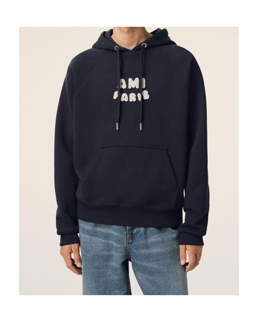 AMI Blue Hoodies for men