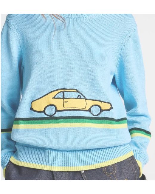 J.W. Anderson Blue Car-Patch Sweater