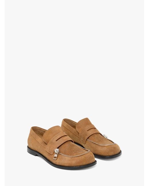 J.W. Anderson Brown Suede Biker Moccasin