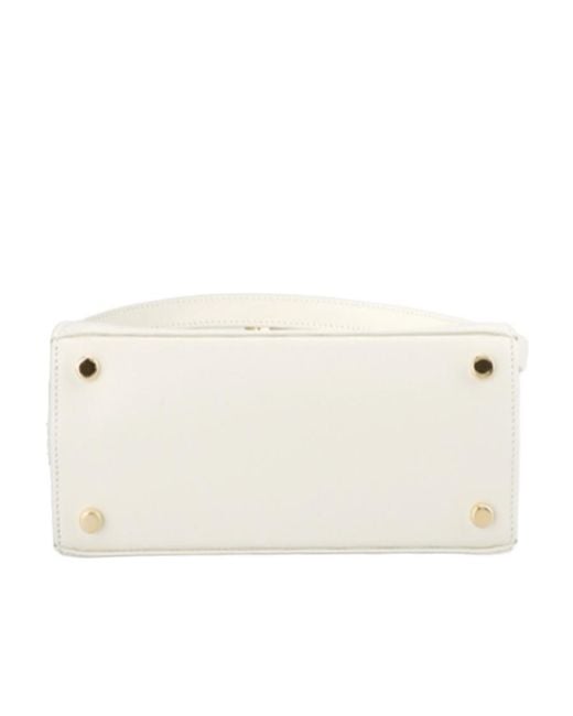 Ferragamo White Logo Handbag