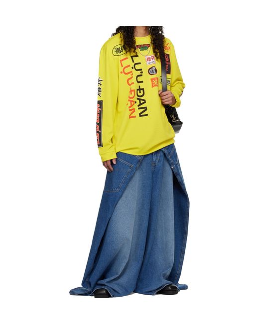 Lu'u Dan Yellow Oversized Long-Sleeved T-Shirt for men