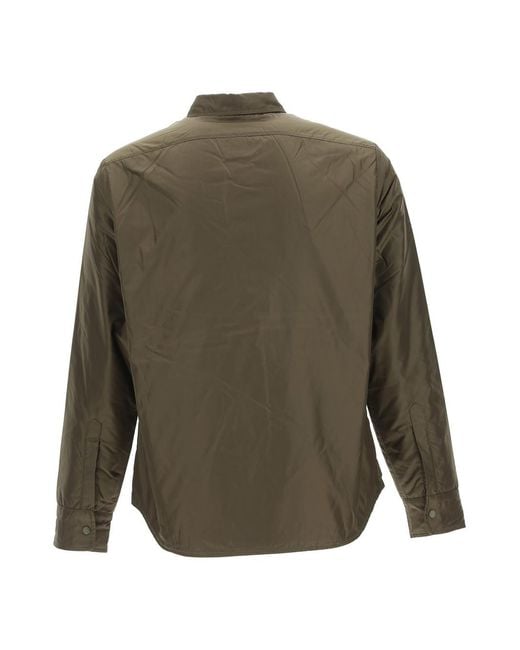 Aspesi Green Buttoned Long-Sleeved Overshirt for men