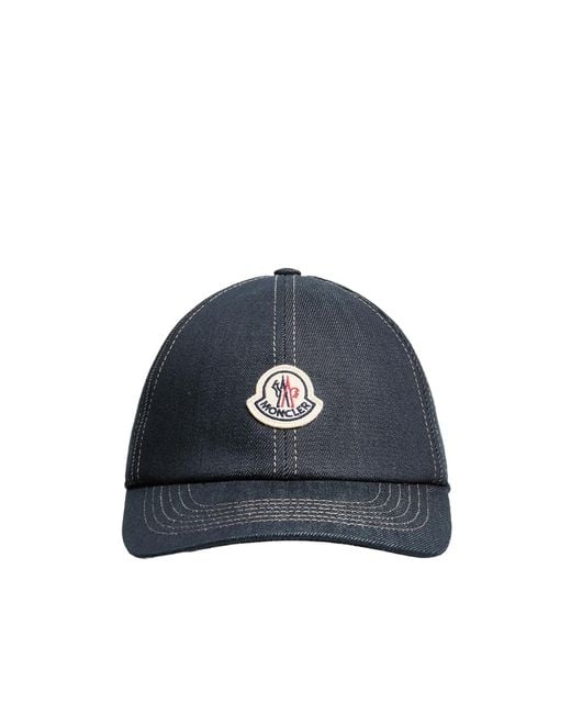 Moncler Blue Denim Baseball Cap for men