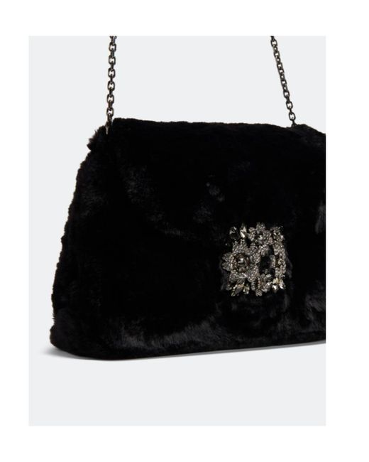 Roger Vivier Black Embellished Chain-Linked Shoulder Bags