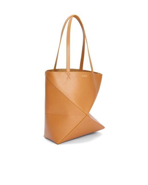 Loewe Brown Puzzle Fold Tote Bag