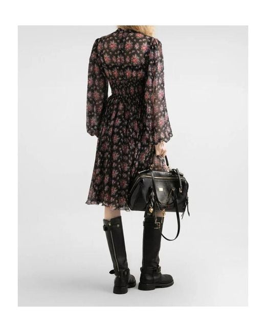 Dolce & Gabbana Brown Silk Floral Midi Dress