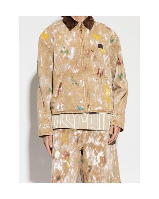 Moschino Natural Long-Sleeved Denim Jacket for men