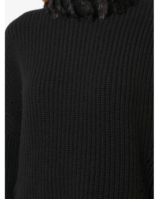 Fendi Black Wool-Neck Sweater