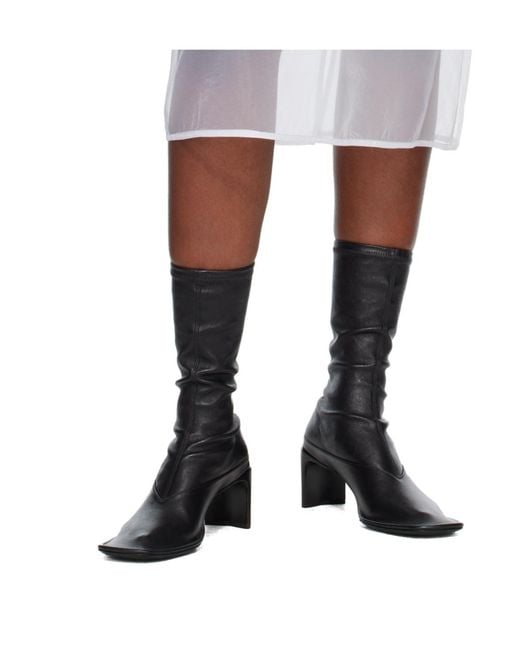 Jil Sander Black Square-Toe Ankle Boots