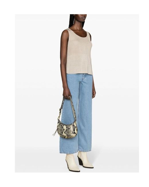 A.P.C. Natural Sleeveless Ribbed-Knitted Top