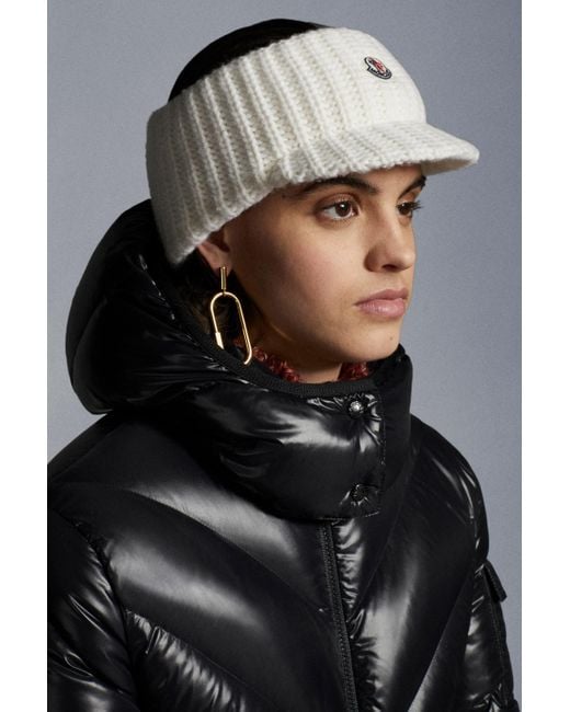 Moncler White Logo-Patch Knitted Headband