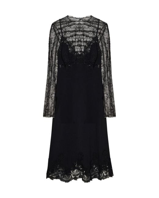 Ermanno Scervino Black Long-Sleeved Dress