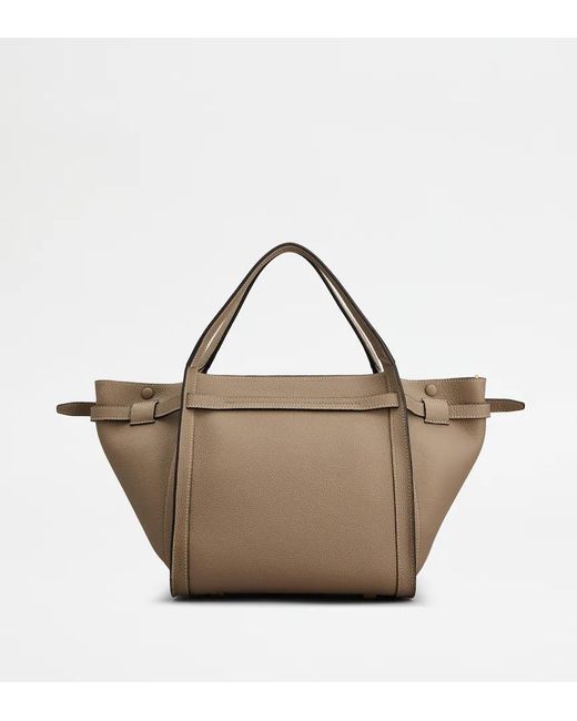 Tod's Brown T-Plaque Top Handle Bag