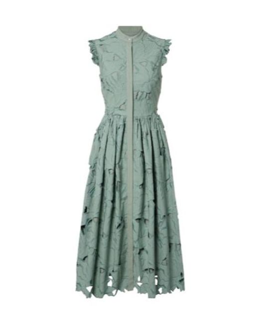 Erdem Green Guipure Lace Shirt Dress