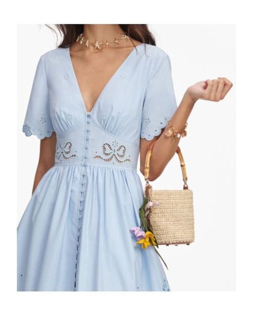 Self-Portrait Metallic Bamboo-Handle Raffia Shoulder Bag