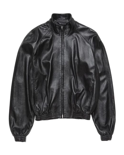 Acne Black Leather Jacket for men
