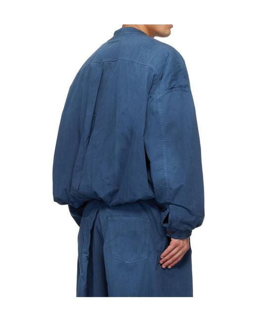 Hed Mayner Blue V-Neck Jacket for men