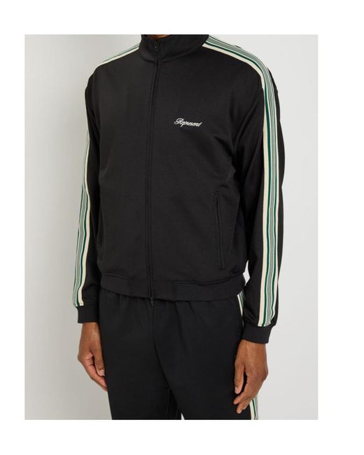 Represent Black Taped Logo-Embroidered Jersey Track Jacket for men