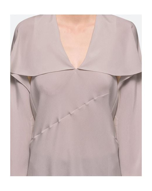 Helmut Lang Purple Scarf V-Neck Blouse