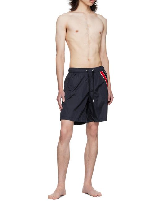 Moncler Blue Logo Patch Drawstring Swim Shorts for men
