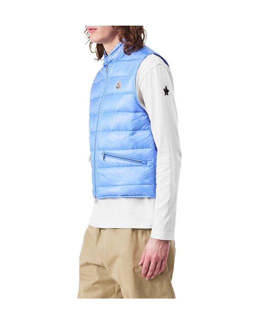 Moncler Blue Lightweight Warm Vest for men