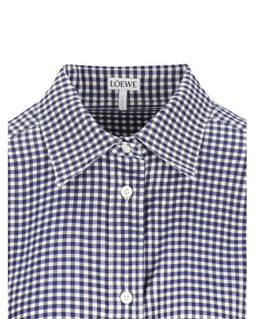 Loewe Blue Long Sleeve Checked Shirt
