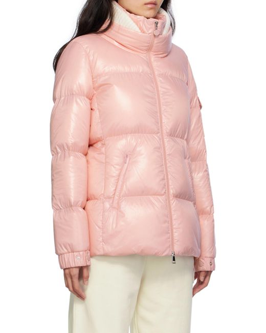 Moncler Pink Zip-Up Puffer Jacket