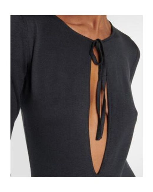 Magda Butrym Black Cutout Silk Maxi Dress