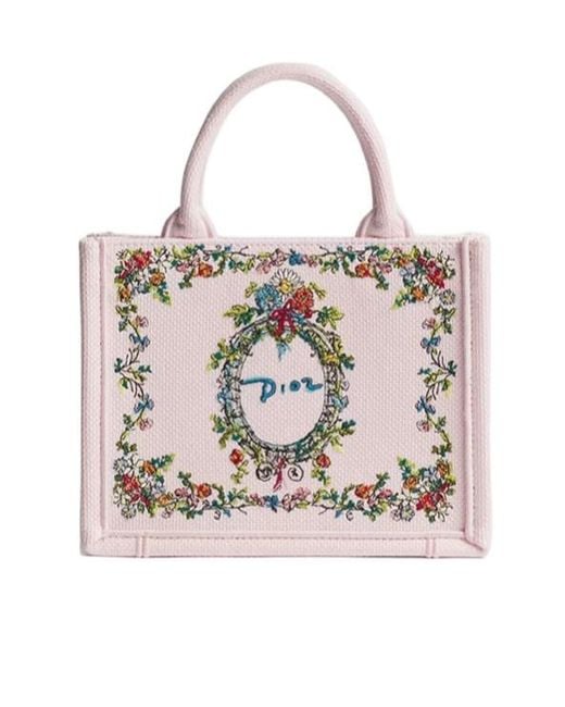 Dior Pink Iviera Mini Book Tote With Strap