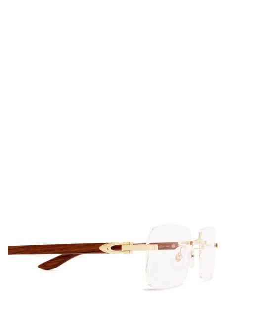 Cartier White Rectangle Frame Glasses for men
