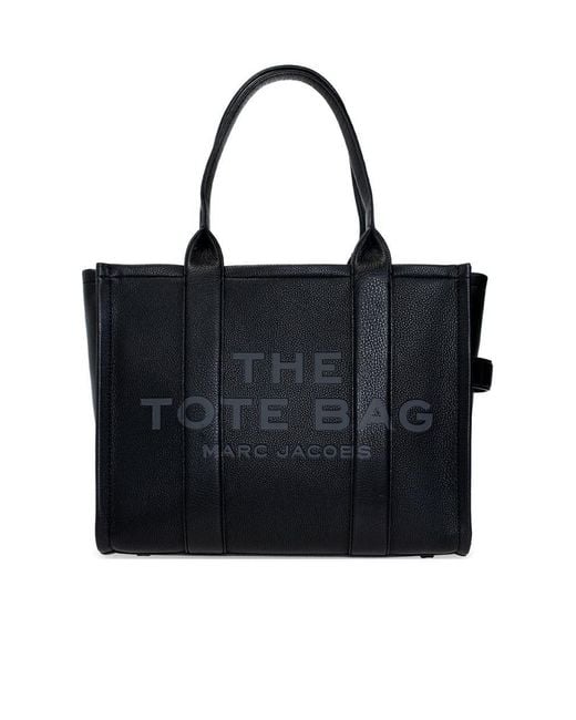 Marc Jacobs Black Large Logo-Embossed Tote Bag