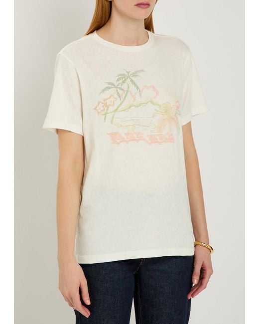 Isabel Marant White Printed Cotton T-Shirt