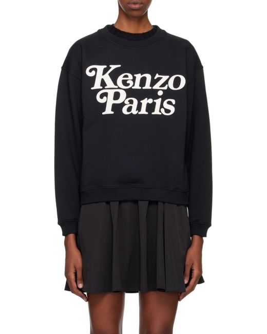 KENZO Blue Verdy Flocked-Logo Crewneck Sweatshirt