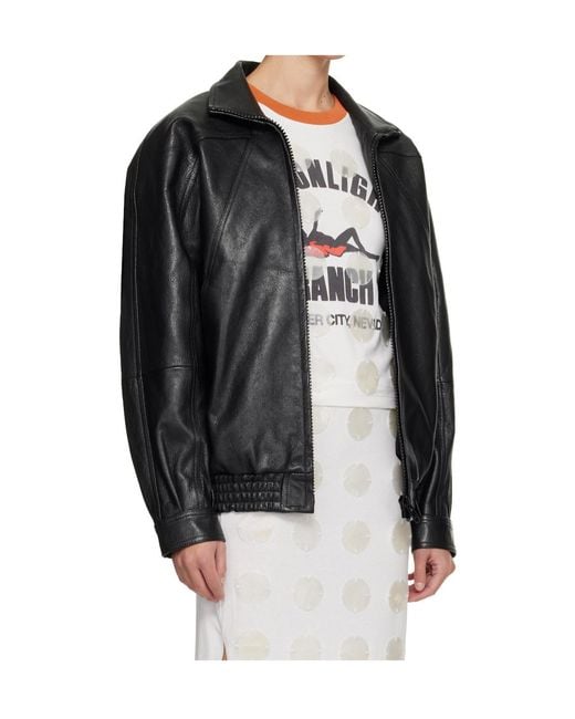 Conner Ives Black Batwing Leather Jacket