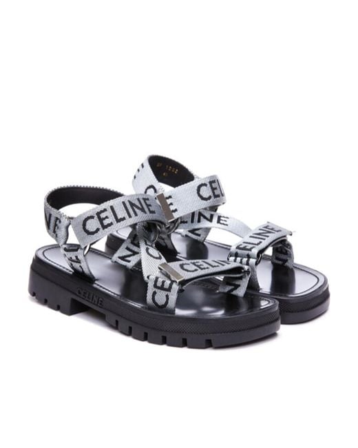 Céline White Logo Sandals for men