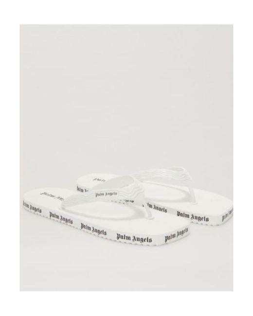 Palm Angels White Logo Printed Flop Flips