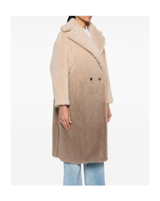 Max Mara Natural Gatto Gradient Double-Breasted Teddy Coat