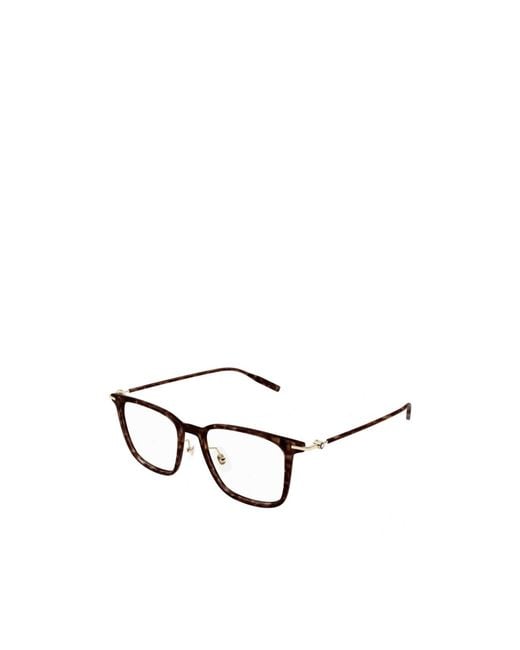 Montblanc White Eyewear Square Frame Glasses for men