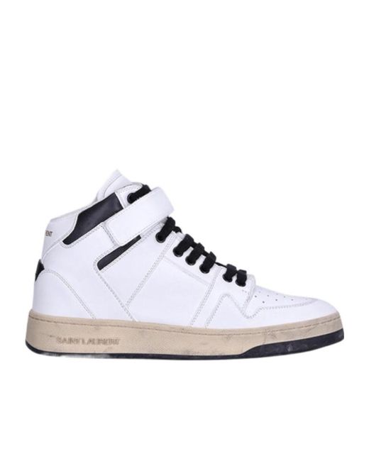 Saint Laurent White Lax High-Top Sneakers for men
