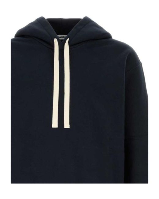 Jil Sander Blue Drawstring-Fastening Hoodie for men