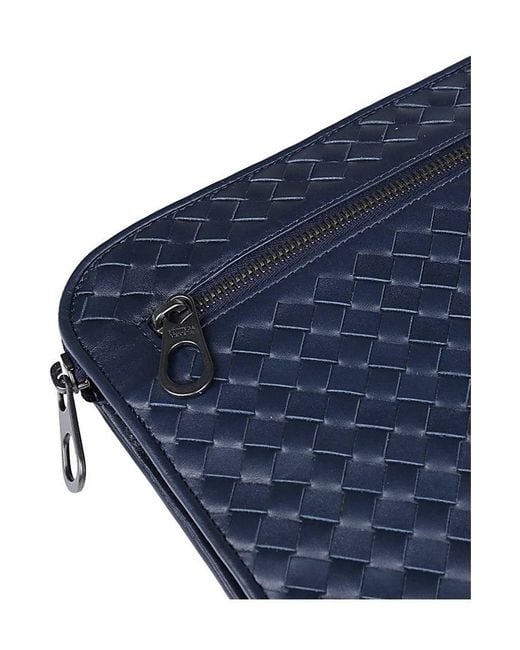 Bottega Veneta Blue Light Tourmaline Intrecciato Small Document Case for men