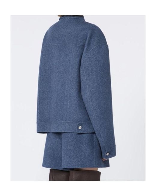 Sportmax Blue Celso Button-Up Jacket