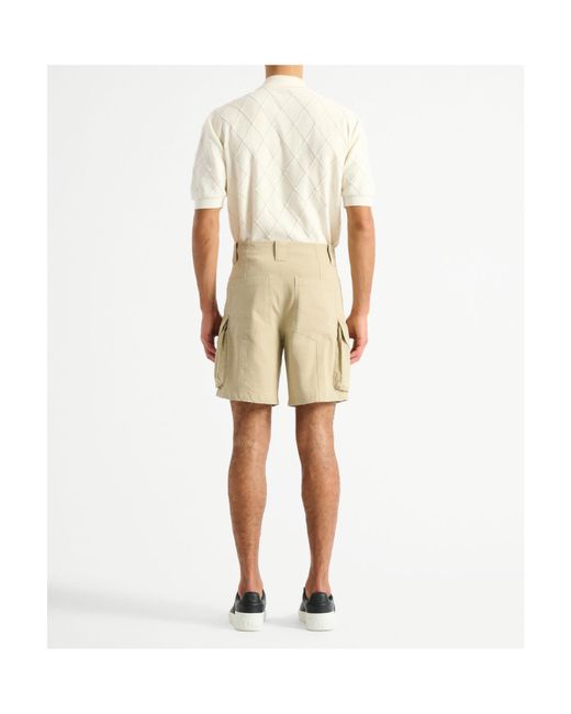 Balmain Natural Cargo Bermuda Shorts for men