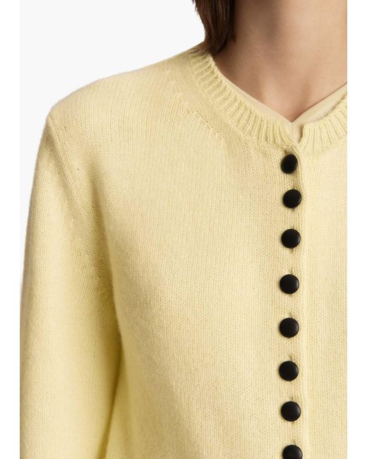 Khaite Yellow Josette Button Cardigan